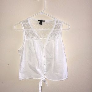White Forever21 button up shirt